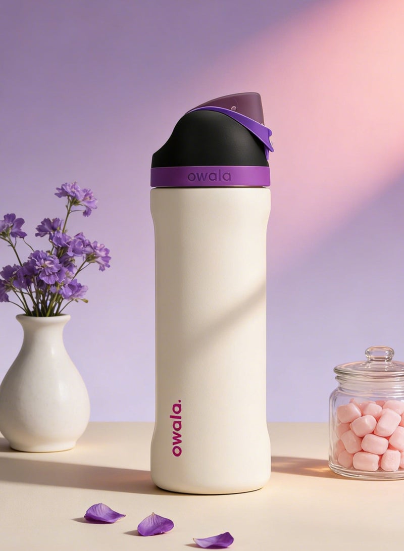 Owala Insulated Stainless Steel Water Bottle with Straw for Sports and Travel, 24-Ounce Pink Purple 24 OZ - Image 1